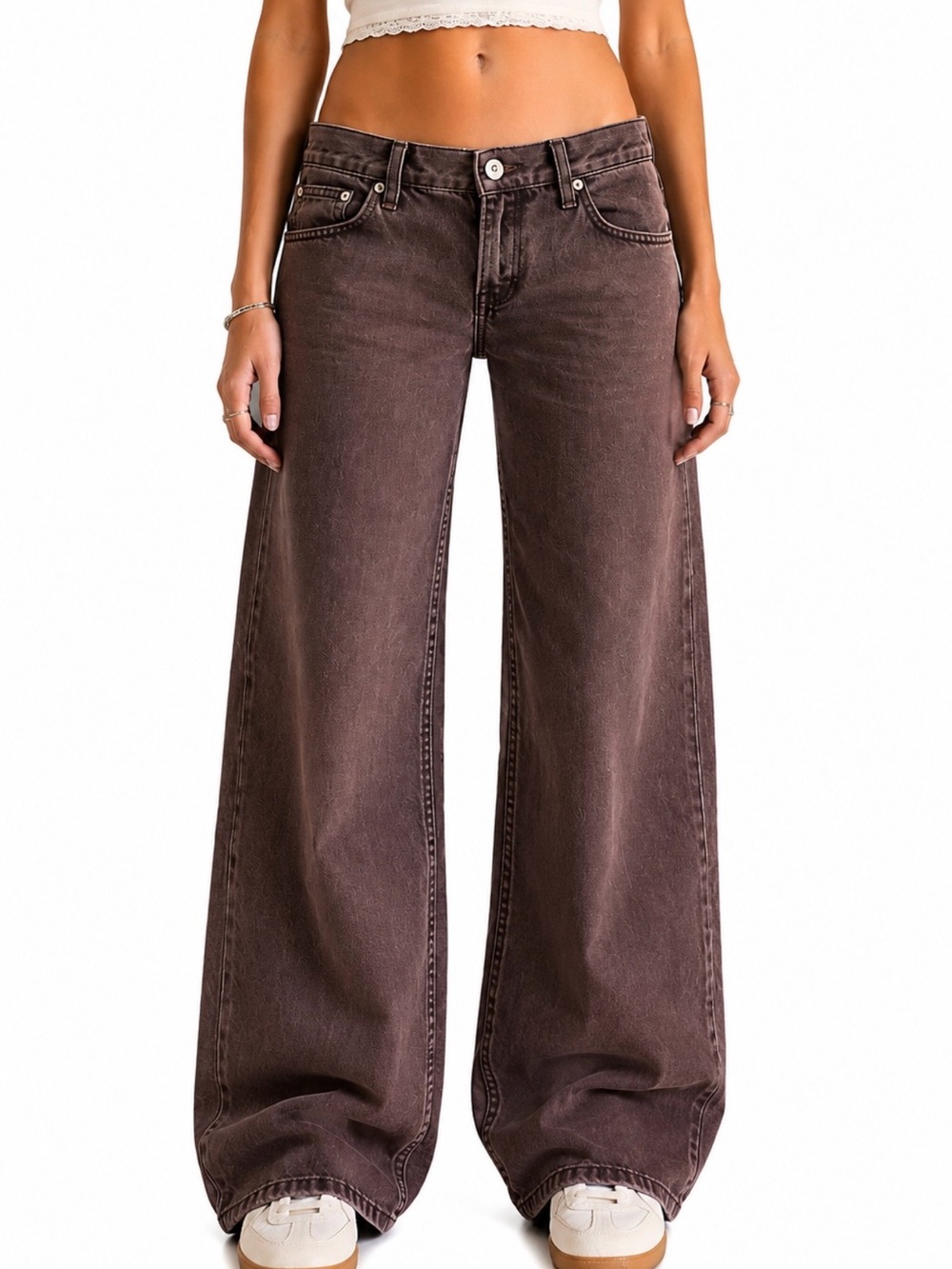 BDG Urban Outfitters Puddle Low Rise Wide Leg Jeans 26x30 Mauve Purple NWT